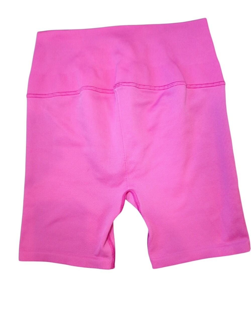 Alo Yoga Favorite High Waist Biker Shorts XS Pink Ribbed Seamless Athleisure - Picture 9 of 10